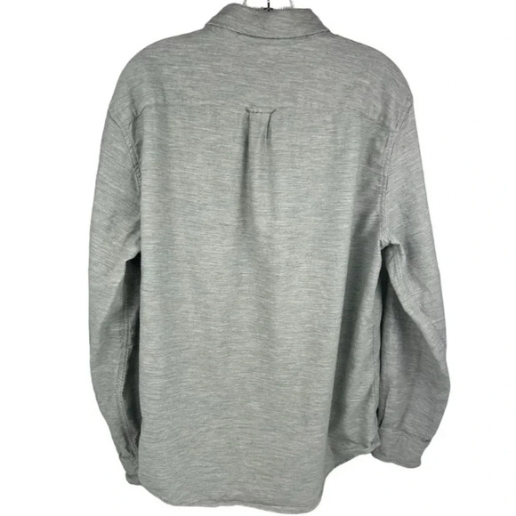 American Eagle Men's Soft Classic Fit Gray Long Sleeve Button-Up Shirt L - Picture 7 of 10
